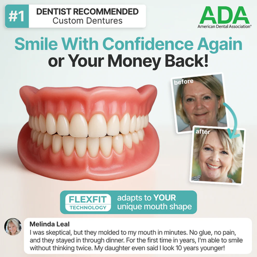 ✨Ends Today: 70% OFF! Audacle⏰ Custom-Fit Full Functional Dentures Make you more confident
